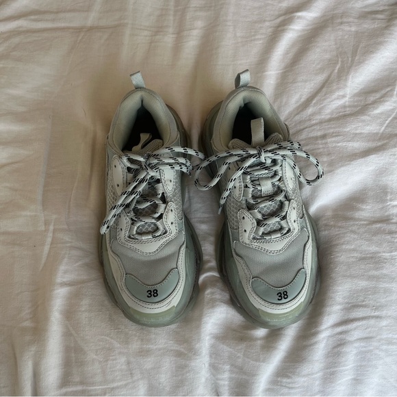 Balenciaga Triple S clear sole in sage gray/green | women’s size US 8/EU 38 - Picture 2 of 9